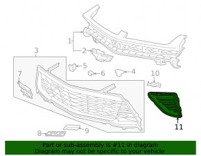 Lower grille front bumper left Chevrolet Camaro 16- SS