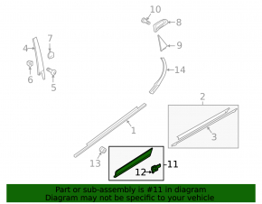 Door trim lower rear left Audi Q5 8R 09-12 rubbed