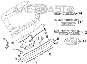 Subaru Impreza 5d 17-19 Trunk Door Trim