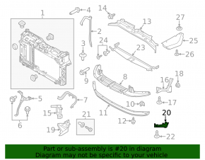 Front bumper lip left Ford Fiesta 14-19 1.6