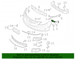 Front bumper mount right short Mazda6 09-13