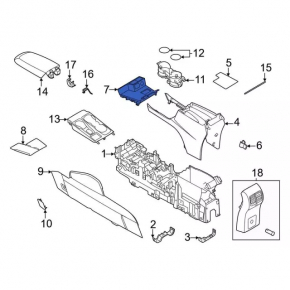 Front center console trim Ford Escape MK4 20-24 black
