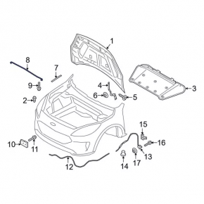 Support bonnet stop Ford Escape MK4 20-24