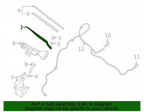 Left wiper arm Nissan Maxima A36 16-23