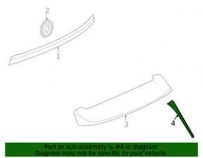Left tailgate spoiler for VW Atlas 24-24