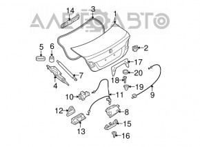 Left trunk lid hinge for BMW 335i e92 07-13