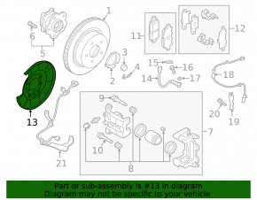 Brake Disc Cover Rear Right Infiniti QX50 19-20