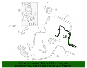 High-pressure power steering hose for Lexus RX300 RX330 04-06