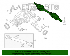 Drive axle shaft front left Dodge Durango 11-24 for transfer case with lowering