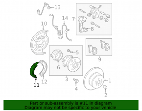 Parking brake shoes rear left Lexus ES350 07-12