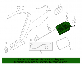 Fuel filler flap housing BMW 5 F10 11-16