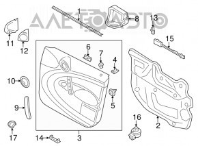 Door trim card front right Mini Cooper Countryman R60 10-12 black with red, scratch