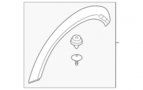 Rear right wing arch trim Mini Cooper F56 3d 14-21 black