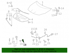 Toyota Prius 30 10-15 Hood Lock Hook