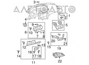 Instrument cluster cover Toyota Highlander 08-13