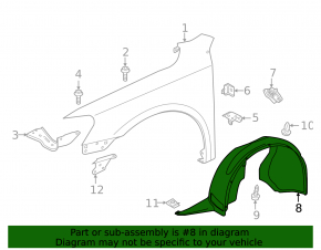 Front left mudguard VW Passat 20-22