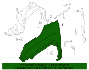 Front left wing Subaru Forester 25-26