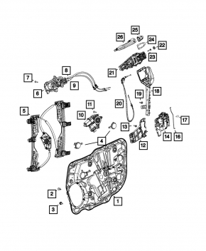 External handle plug front left Jeep Compass 17-22