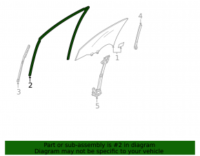 Glass seal front left Acura ILX 13-15
