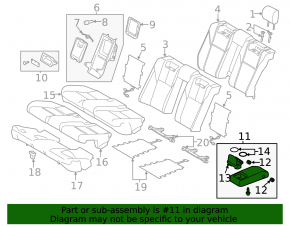 The back of the rear row of seats of Toyota Avalon 13-15 is black leather, with heating