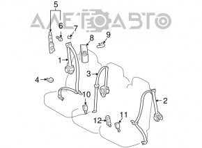 Seat belt rear right Toyota Sienna 04-10