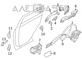 Door limiter rear left Nissan Rogue 21-23 JP built