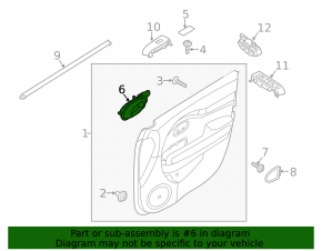 Kia Niro 17-19 gray front right inner door handle