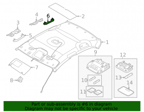 Right ceiling handle Hyundai Elantra UD 11-16