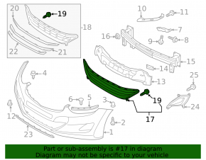 Lower grille front bumper assembly Hyundai Elantra UD 11-13 prerest without chrome
