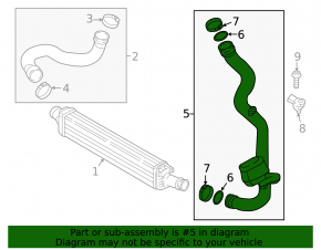 Left intercooler pipe for Audi A5 F5 21-25 MHEV