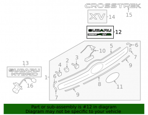 SUBARU Emblem Tailgate Subaru XV Crosstrek 13-17