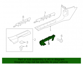 Rear right threshold pad mounting bracket Porsche Panamera 10-16