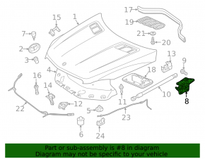 Left bonnet hinge Mercedes GLS-class X166 13-19