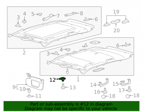 Driver's visor mounting hook Ford Edge 15- gray