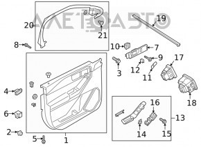 Front left window lift control trim Ford Explorer 20 - black