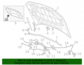 Hood insulation clips VW Jetta 19- set, 11 pcs.