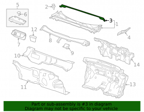 Chevrolet Impala 14-20 Windscreen Wiper Seal