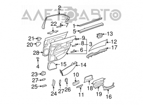 Door trim panel rear left Mercedes W211 beige
