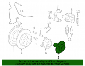 Rear left hub BMW X5 F15 14-18 rusty