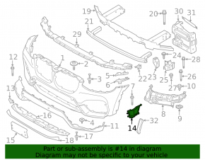 Front bumper air duct right BMW X3 G01 18-21