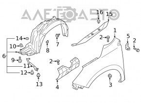 Front right wing bracket Subaru Forester 19-24 SK