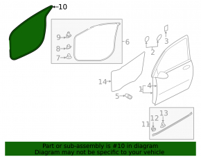 Door seal front right Mitsubishi Outlander 14-15 prerest