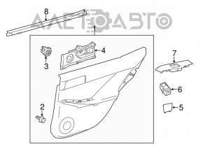 Door trim card rear left Lexus IS 14-20 black