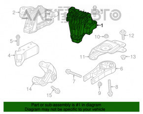 Right engine mount for Jeep Cherokee KL 14-22 3.2