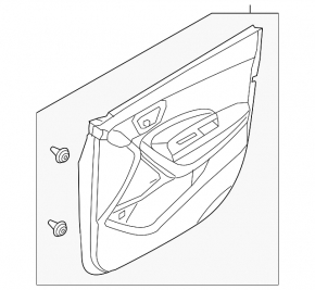 Door trim panel front left Hyundai Santa FE Sport 13-16 black
