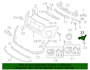 Front bumper air duct, right, Kia Sportage 17-19 FWD