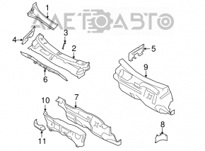 Plastic windshield wiper grille for Honda Civic 4D 2006-2009