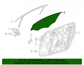 Front right door glass for Mercedes X247 GLB 20-26