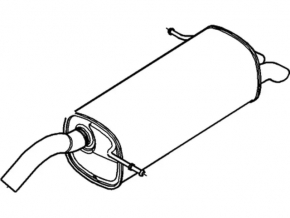 Muffler rear part with barrel Ford Fiesta 11-16 1.6 4d