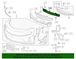 Chevrolet Camaro 16-23 Front Bumper Reinforcement
